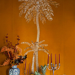 Обои с вышивкой ручной работы Deco Palms Original colourway on velvet 2 варинант исполнения - 2 | Loft Concept в Рязани