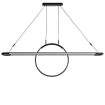 Светодиодная люстра Black LED Circle and Oval Lamp варинант исполнения - 2 | Loft Concept в Рязани