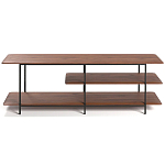 ТВ-тумба с полками из массива ореха Derick Wooden TV Stand варинант исполнения - 1 | Loft Concept в Рязани