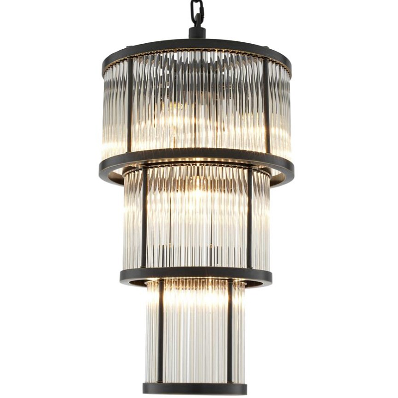 Люстра Chandelier Avery Bronze Темная бронза Прозрачное Стекло Люстра Chandelier Avery Bronze Темная бронза Прозрачное Стекло в Рязани | Loft Concept