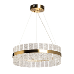 Люстра круглая золотого цвета с прозрачными рельефными стеклянными вставками Textured Glass Chandelier варинант исполнения - 2 | Loft Concept в Рязани