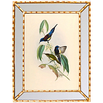 Постер с изображением птиц и цветов в зеркальной раме Blooming Birds Poster варинант исполнения - 5 | Loft Concept в Рязани