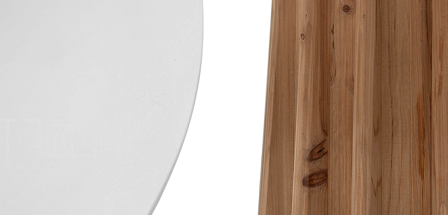 Обеденный круглый стол Seamus White Concrete Wood Dining Table Обеденный круглый стол Seamus White Concrete Wood Dining Table - Loft-Concept в Рязани