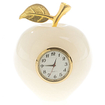 Часы настольные в виде яблока из натурального камня Оникс Stone Clock варинант исполнения - 3 | Loft Concept в Рязани