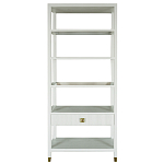 Стеллаж Elsa Dreams White со стеклянными полками и ящиком варинант исполнения - 6 | Loft Concept в Рязани