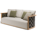 Дизайнерский уличный диван из массива дерева с плетеной спинкой PALINFRASCA Sofa варинант исполнения - 19 | Loft Concept в Рязани