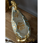 Чаша голубого цвета с оранментом и и бронзовыми фигурами леопардов Eden Garden варинант исполнения - 9 | Loft Concept в Рязани