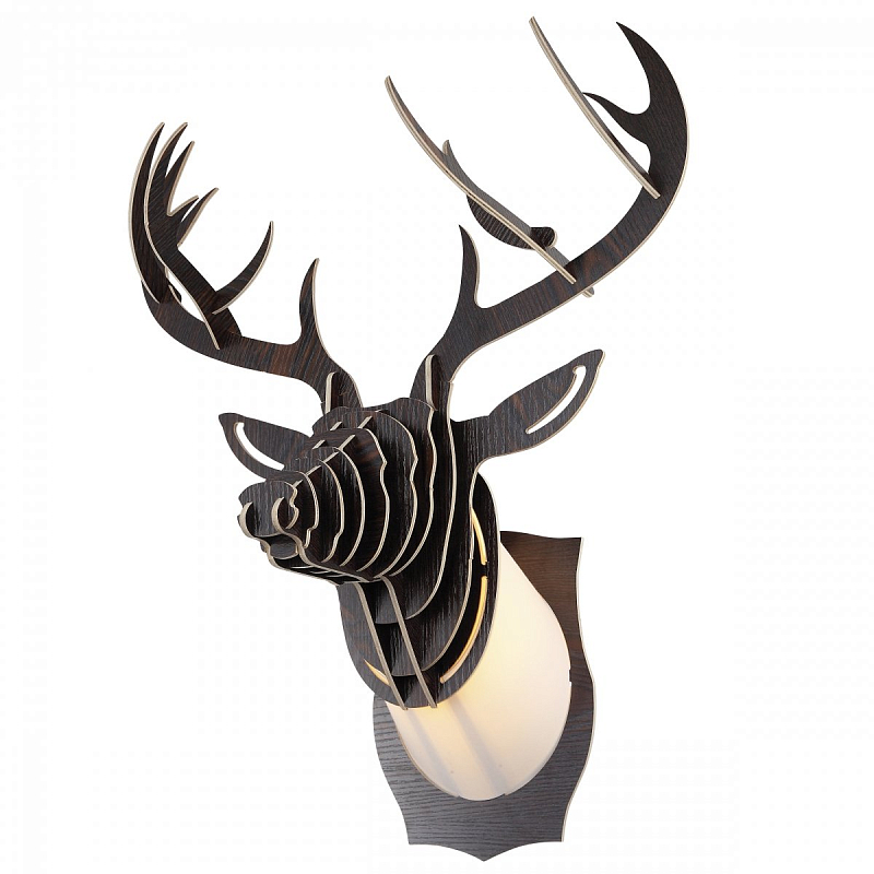 Бра Олень Cardboard Deer Wall Lamp dark Белый Коричневый в Рязани | Loft Concept 