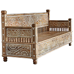 Скамья с резным декором из массива манго Grey Mango Collection Bench L варинант исполнения - 1 | Loft Concept в Рязани