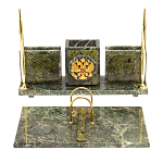 Настольный письменный набор из змеевика с гербом России Successful Leader варинант исполнения - 1 | Loft Concept в Рязани