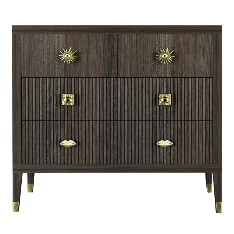 Бельевой Комод с 4 ящиками Elsa Dreams Walnut Орех Бельевой Комод с 4 ящиками Elsa Dreams Walnut Орех в Рязани | Loft Concept