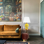 Настольная лампа желтая с изображением птиц Slip Away варинант исполнения - 5 | Loft Concept в Рязани