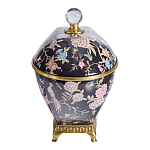 Шкатулка черного цвета с цветочной росписью Eden Garden варинант исполнения - 3 | Loft Concept в Рязани