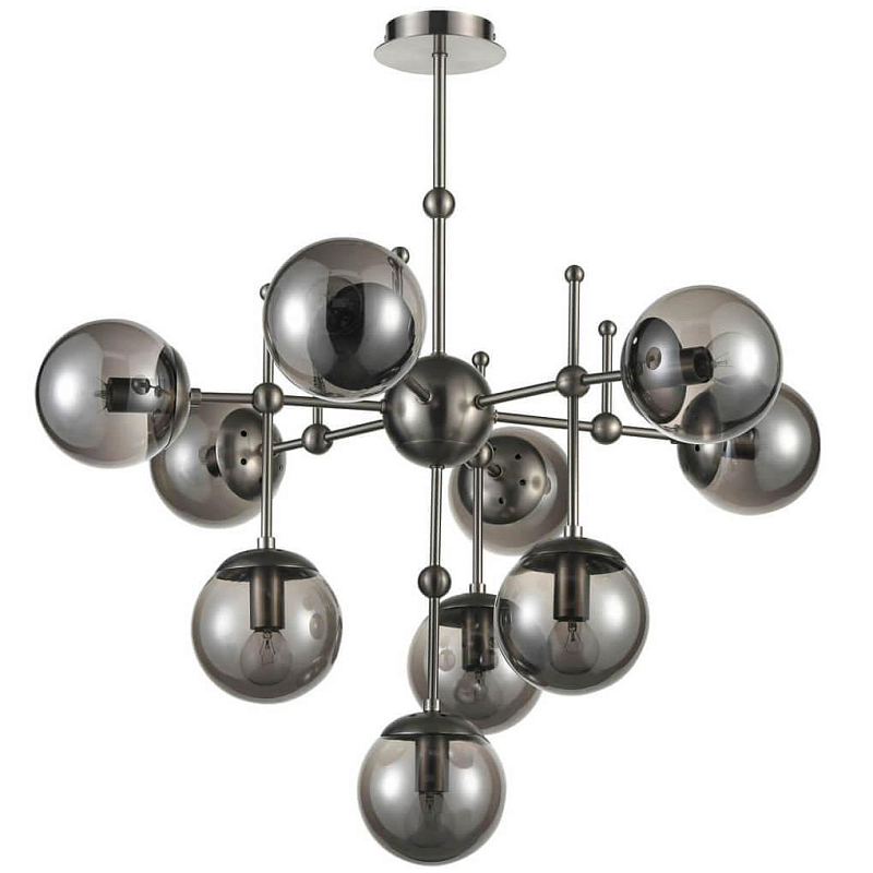 Люстра Smoke Balls Chandelier 10 Никель Дымчатый (Smoke) Люстра Smoke Balls Chandelier 10 Никель Дымчатый (Smoke) в Рязани | Loft Concept