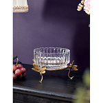 Чаша из прозрачного стекла на бронзовых ножках в виде стрекоз Eden Garden варинант исполнения - 2 | Loft Concept в Рязани