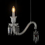 Подвесной светильник стеклянный в виде канделябра Curved Glass Chandelier варинант исполнения - 4 | Loft Concept в Рязани