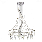 Люстра подвесная из металла с хрустальными прозрачными подвесками Quasar 81 варинант исполнения - 9 | Loft Concept в Рязани