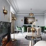 Бра с изогнутым плафоном на бронзовом основании с вертикальным декором из металлических трубок Sohne варинант исполнения - 2 | Loft Concept в Рязани