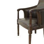 Кресло кожаное на 4-х деревянных ножках из массива березы Ethan Armchair brown варинант исполнения - 4 | Loft Concept в Рязани