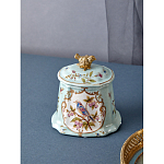 Шкатулка голубого цвета с рисунком и состаренным эффектом Eden Garden варинант исполнения - 3 | Loft Concept в Рязани