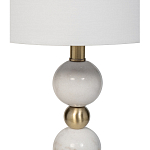 Лампа настольная с каркасом из мраморных шаров и белым абажуром Floor lamp Jewelry варинант исполнения - 2 | Loft Concept в Рязани