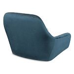 Стул с мягкой синей обивкой из велюра и подъемно-поворотным механизмом на черных колесиках Harper Blue варинант исполнения - 3 | Loft Concept в Рязани