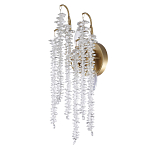 Бра с хрустальными прозрачными подвесками и круглым основанием золотого цвета FAIRYTREE Light варинант исполнения - 1 | Loft Concept в Рязани