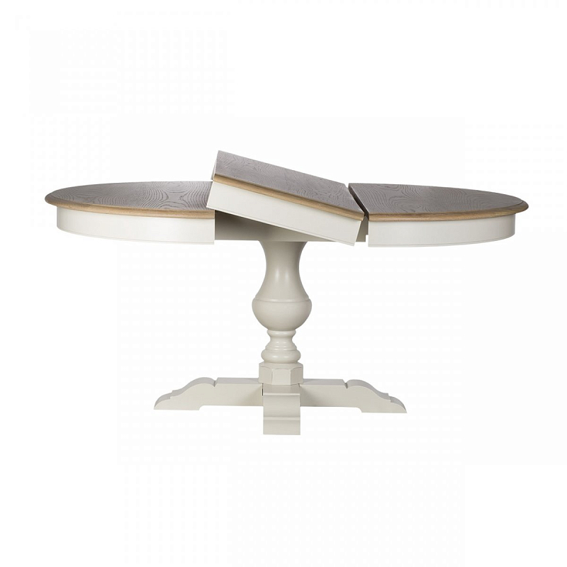 Provence Round Dining Table White раскладной стол Бежевый Белый Provence Round Dining Table White раскладной стол Бежевый Белый в Рязани | Loft Concept