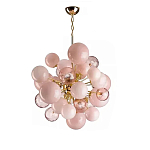 Люстра розовые шары на золотом каркасе Pink Light Bubbles варинант исполнения - 1 | Loft Concept в Рязани