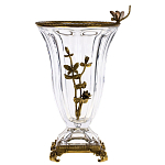 Ваза из прозрачного стекла с бронзовой вставкой в виде цветущей ветви Eden Garden porcelain and bronze варинант исполнения - 1 | Loft Concept в Рязани