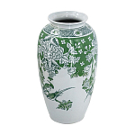 Ваза высокая с зелеными цветочными и птичьими мотивами Vase Inspired by Nature варинант исполнения - 2 | Loft Concept в Рязани