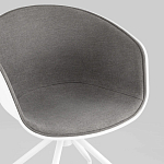 Офисное кресло из пластика с мягким сиденьем Eggshell Grey варинант исполнения - 7 | Loft Concept в Рязани