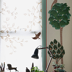 Обои ручная роспись Mughal Trees Original colourway on linen варинант исполнения - 3 | Loft Concept в Рязани