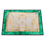 Настольный письменный набор из малахита и долерита с декором в виде герба России Leader Organizer варинант исполнения - 4 | Loft Concept в Рязани