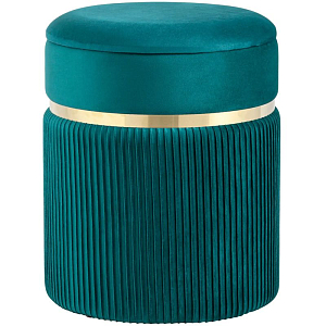 Пуф с ящиком бирюзовый Glossy Velor