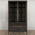 Витрина Primo со стеклянными фасадами и буфетом шпон Темный орех варинант исполнения - 2 | Loft Concept в Рязани