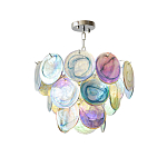 Люстра с каскадом из круглых разноцветных стеклянных дисков Mother of Pearl Iridescence варинант исполнения - 3 | Loft Concept в Рязани