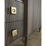 Большой шкаф с витриной Elsa Dreams Walnut варинант исполнения - 4 | Loft Concept в Рязани