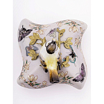 Шкатулка фиолетового цвета с рисунком бабочек и крышкой с фигуркой птицы на ветке Eden Garden варинант исполнения - 3 | Loft Concept в Рязани