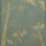 Обои ручная роспись Bamboo Golden on Blue grey dyed silk варинант исполнения - 2 | Loft Concept в Рязани