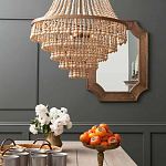 Многоярусная люстра украшенная круглыми деревянными бусами Wooden Beads Chandelier L варинант исполнения - 1 | Loft Concept в Рязани