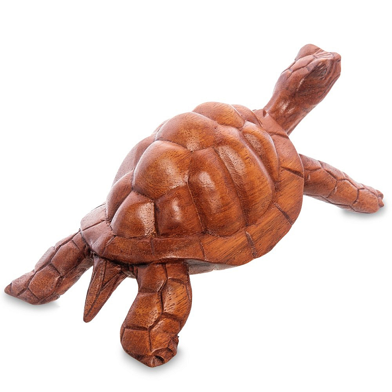 Статуэтка в виде черепахи деревянная Turtle world Коричневый Статуэтка в виде черепахи деревянная Turtle world Коричневый в Рязани | Loft Concept