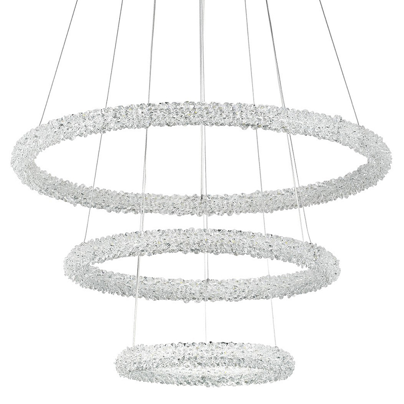 Многоярусная кольцевая люстра с хрустальным декором Gilbertine Crystal Ring Chandelier Хром Прозрачный Многоярусная кольцевая люстра с хрустальным декором Gilbertine Crystal Ring Chandelier Хром Прозрачный в Рязани | Loft Concept