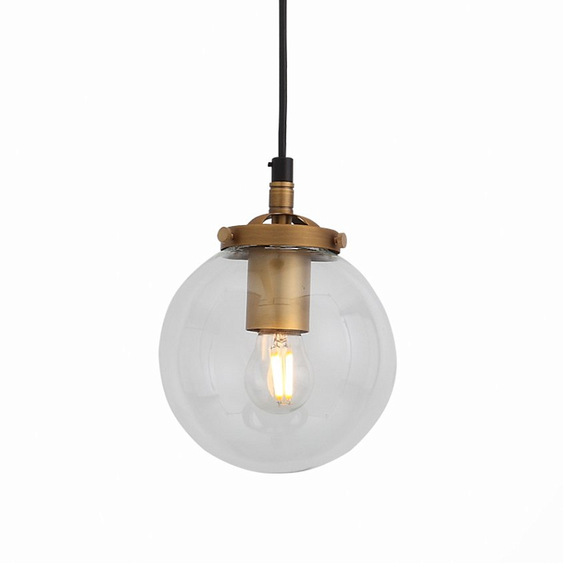Подвесной светильник Bistro Globe Clear Glass Pendant Золотой Подвесной светильник Bistro Globe Clear Glass Pendant Золотой в Рязани | Loft Concept