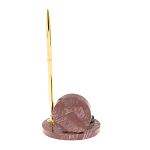 Часы настольные с шариковой металлической ручкой из натурального камня Stone Clock варинант исполнения - 6 | Loft Concept в Рязани