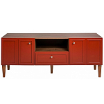 ТВ-тумба красная из массива бука с 2-мя дверками и ящиком Wenge Light варинант исполнения - 2 | Loft Concept в Рязани