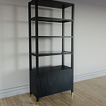 Стеллаж со стеклянными полками Elsa Dreams Black варинант исполнения - 6 | Loft Concept в Рязани