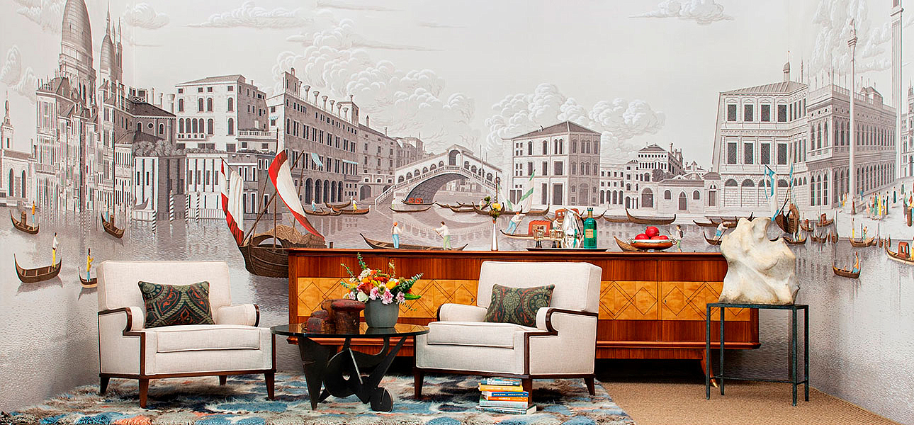 Обои ручная роспись Scenes of Venice Rialto on scenic paper Обои ручная роспись Scenes of Venice Rialto on scenic paper - Loft-Concept в Рязани