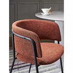 Стул полукруглый мягкий с буклированной обивкой Chair with Boucle Upholstery варинант исполнения - 6 | Loft Concept в Рязани