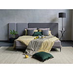 Кровать с большим мягким изголовьем Unity Grey Bed варинант исполнения - 6 | Loft Concept в Рязани